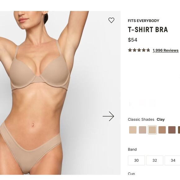NWT SKIMS Fit Everybody T-Shirt Bra in Clay Size 36DDD by Kim Kardashian - Picture 2 of 6
